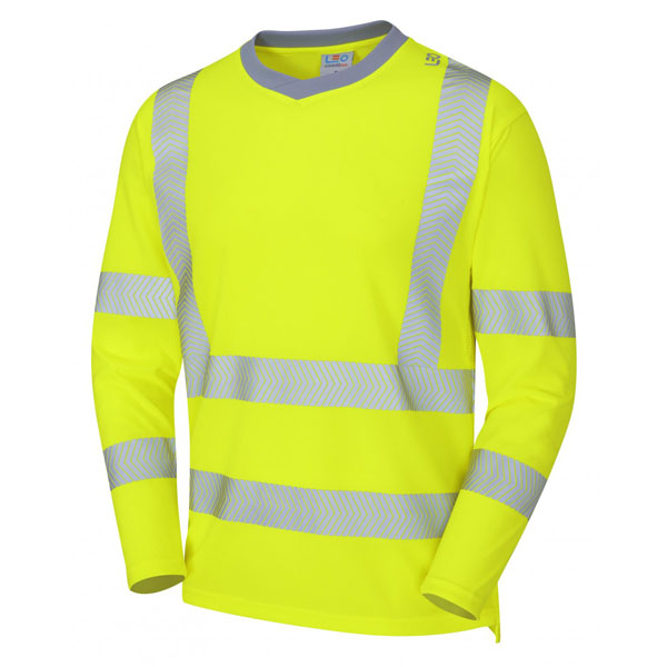 Leo EcoViz Capstone Hi-Vis Sleeved T-Shirt - Yellow - Small