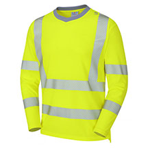 Leo EcoViz Capstone Hi-Vis Sleeved T-Shirt - Yellow - Small