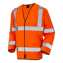 Leo EcoVis Shirwell Hi-Vis Sleeved Waistcoat - Orange - Small