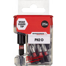 Milwaukee Impact Screwdriver Bit - Tic Tac Box with Bit Holder - PH2 - 25mm