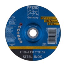 PFERD STEELOX Grinding Wheels - E PSF - 180mm - 7.2mm