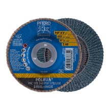 PFERD STEELOX Polifan Flap Discs - Zirconia Alumina PSF - 115mm - 40