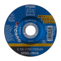 PFERD STEELOX Grinding Wheels - E PSF - 115mm - 7.2mm