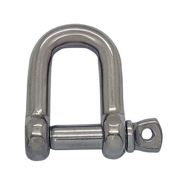 Stainless Steel Square End Dee Shackle - 10mm Body & 10mm pin