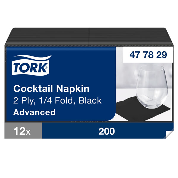 Tork Cocktail Napkin - Black