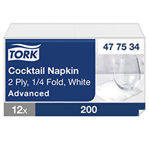 Tork Cocktail Napkin - White
