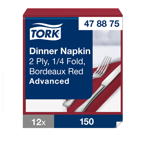 Tork Dinner Napkin - Bordeaux