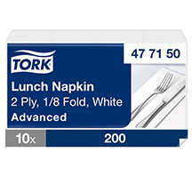 Tork Lunch Napkin - White - Folded