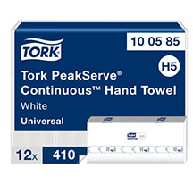 Tork PeakServe Continuous Paper Hand Towels - 1 Ply - 12 Packs of 410