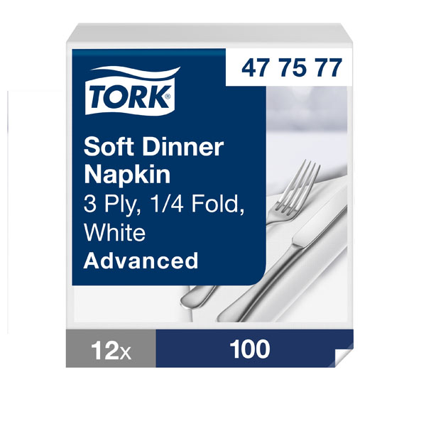 Tork Soft Dinner Napkin - White