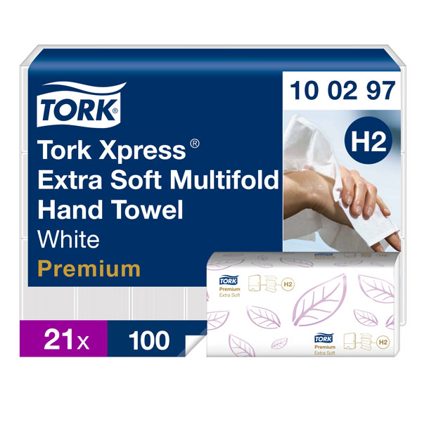 Tork Xpress Extra Soft Multi-Fold Hand Towels - 2 Ply - 21 Packs of 100