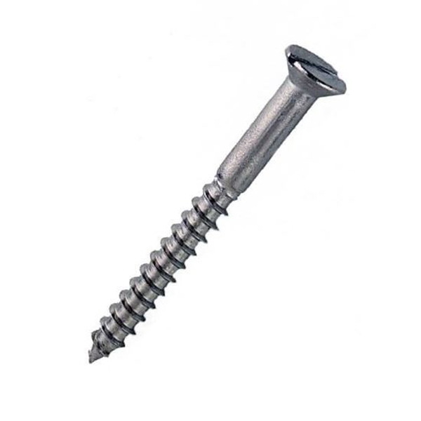 Stainless Steel Woodscrew - Countersunk Slot - 10G - 1.1/2" - A2