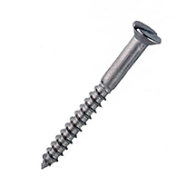 Stainless Steel Woodscrew - Countersunk Slot - 10G - 1.1/2" - A2