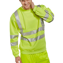 Beeswift Hi-Vis Sweatshirt - Yellow - CW Branded