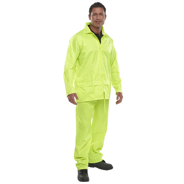 Beeswift Nylon Weatherproof Suit - Yellow - Medium