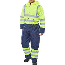 Beeswift  Hi-Vis Thermal Two Tone Waterproof Overall - Yellow - Small