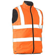 Bisley Hi-Vis Reversible Puffer Vest - Orange - M
