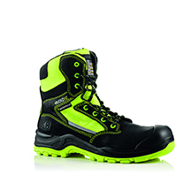 Buckzviz BVIZ1 High Leg Lace/Zip Boot - Black / Hi-Vis Yellow - 7