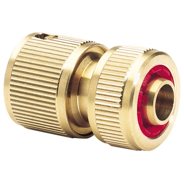 Draper Brass Garden Hose Connector - 1/2in with Water Stop