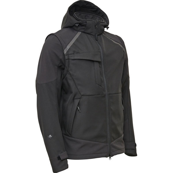 Elka Working Xtreme Softshell Jacket with Detachable Sleeves - Black - 5X/Large