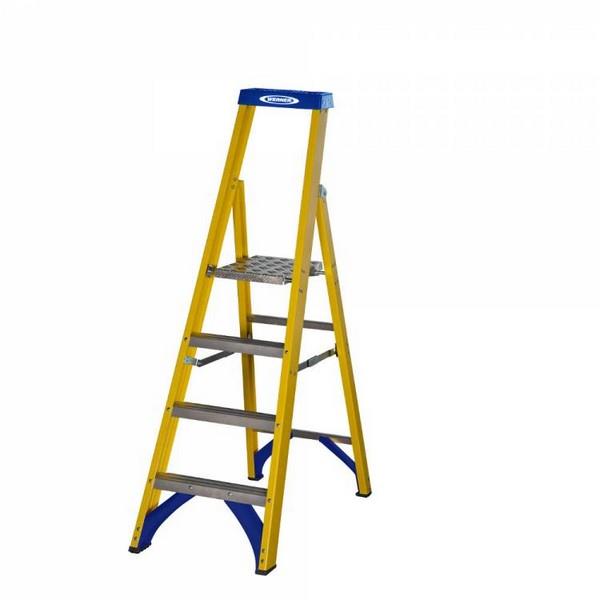 Werner Fibreglass Platform Step Ladder - Working Height: 2.68m