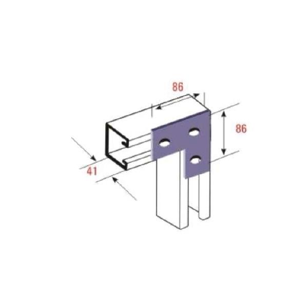 Flat Plate Bracket - 3 Hole Flat Plate Bracket 86x86mm