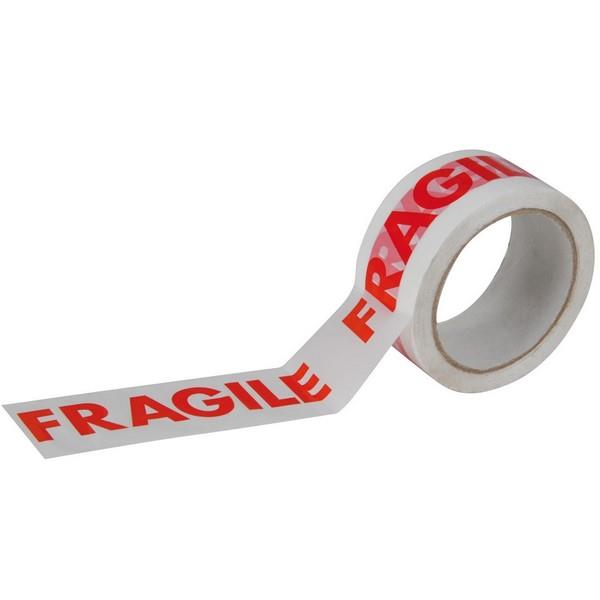Fragile Packaging Tape - Red/White - 50mm