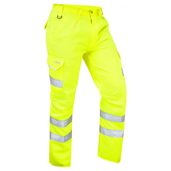 Leo EcoViz Bideford Hi-Vis Cargo Trouser - Yellow - 30'' - Regular
