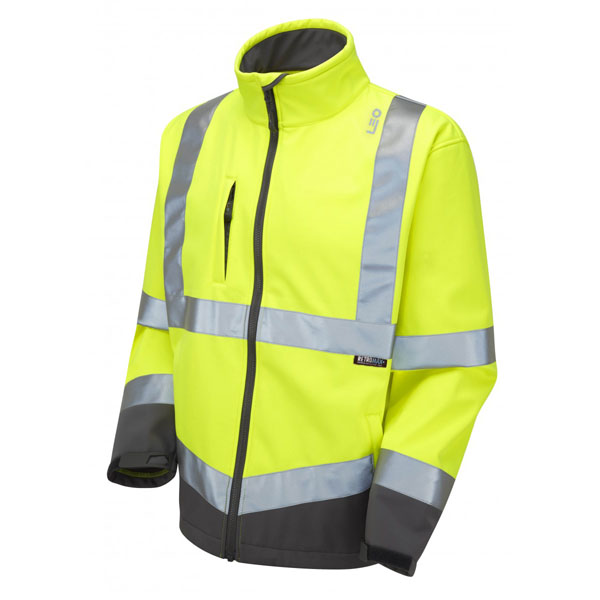 Leo EcoViz Buckland Hi-Vis Softshell Jacket - Yellow - Small