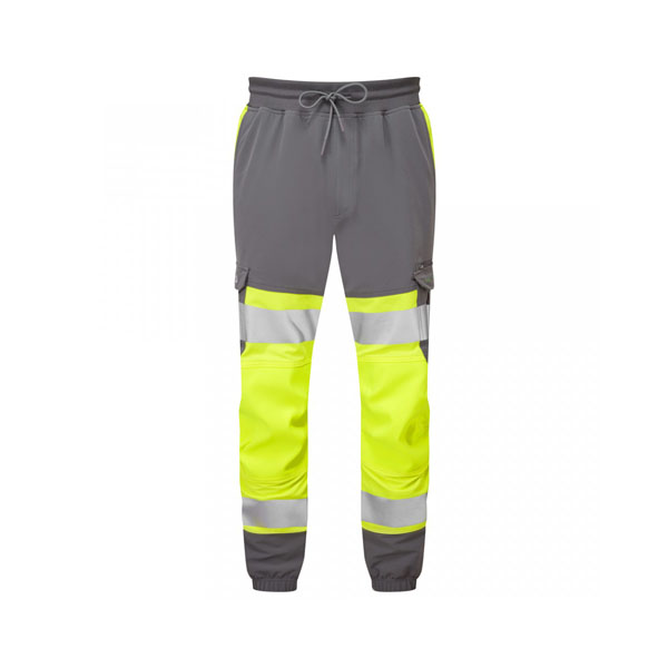 Leo EcoVis Hawkridge Hi-Vis Stretch Trousers - Yellow/Grey - Small
