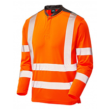 Leo EcoViz Watermouth Hi-Vis Sleeved T-Shirt - Orange - Small