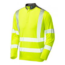 Leo EcoViz Watermouth Hi-Vis Sleeved T-Shirt - Yellow - Small