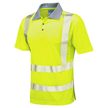 Leo EcoViz Woolacombe Hi-Vis Polo Shirt - Yellow - Small