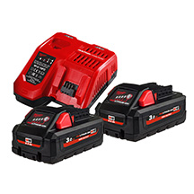 Milwaukee M18HNRG High Output Batteries & Fast Charger Kit - 2x 3.0Ah