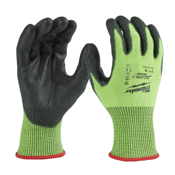 Milwaukee Hi-Vis Cut Gloves - Cut E - Large