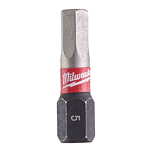 Milwaukee Impact Screwdriver Bit - Pack of 2 - Hex 5mm - 25mm