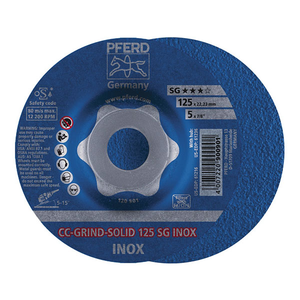 PFERD CC-Grind Solid INOX Grinding Disc - 125mm