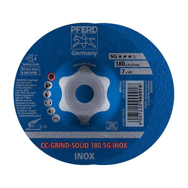 PFERD CC-Grind Solid INOX Grinding Disc - 180mm