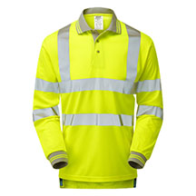 Pulsar PROTECT Hi-Vis Long Sleeve Polo Shirt - Yellow - Medium