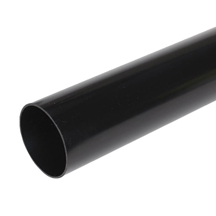 Soil Pipe - 110mm x 4m - Plain Ended - Black