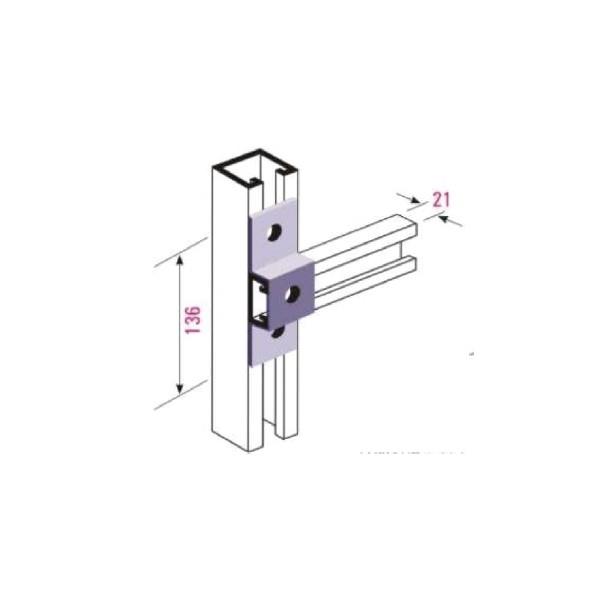 Top Hat Frame Bracket - FB133 21mm Top Hat Frame Bracket 136x21mm