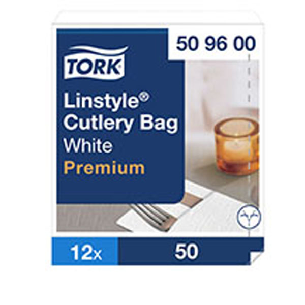 Tork LinStyle Cutlery Bag Napkin - White