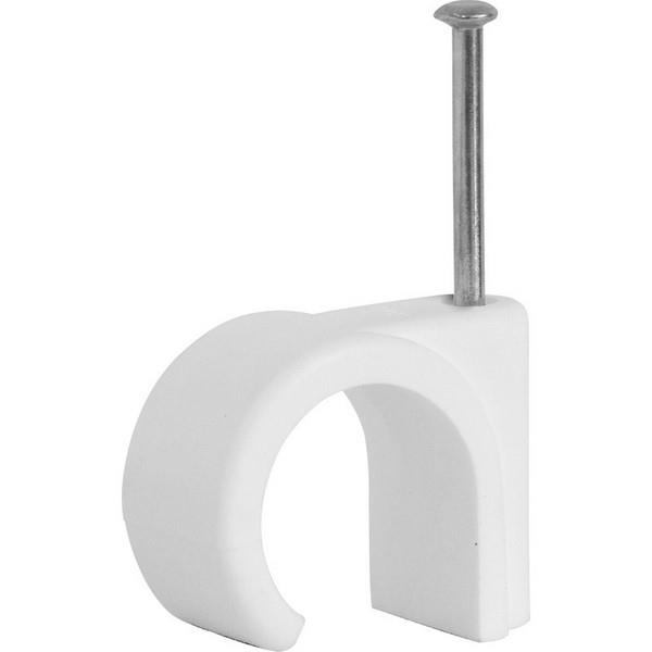 White Cable Clip - 6mm