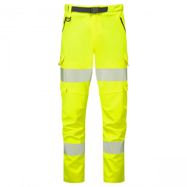 Womens Leo EcoVIz Starcross Hi-Vis Stretch Work Trousers - Yellow - X/Large