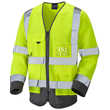 Leo EcoViz Wrafton Hi-Vis L/Sleeve Waistcoat - Yellow - Small