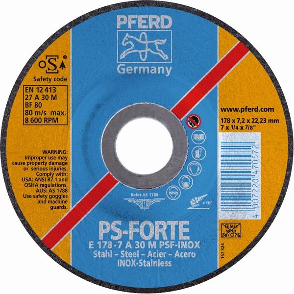 PFERD STEELOX Grinding Wheels - E PSF - 230mm - 7.2mm