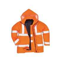 Orange Hi-Vis 4-In-1 Jacket - Logo