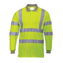 Portwest Hi Vis Long Sleeved Polo Top - Yellow