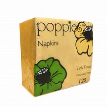 Poppies Napkins - Yellow 2 Ply