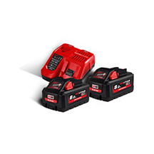 Milwaukee M18HNRG 2x 8.0Ah High Output Battery & Fast Charger 